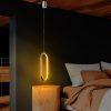 Elegáns krómcsillár, fém test, állítható magasság 60-110 cm, szélesség 17 cm, LED 16W 3000K, IP20 | Modern világítótestek nappaliba, étkezőbe és bejáratba, stílusos és funkcionális dizájn