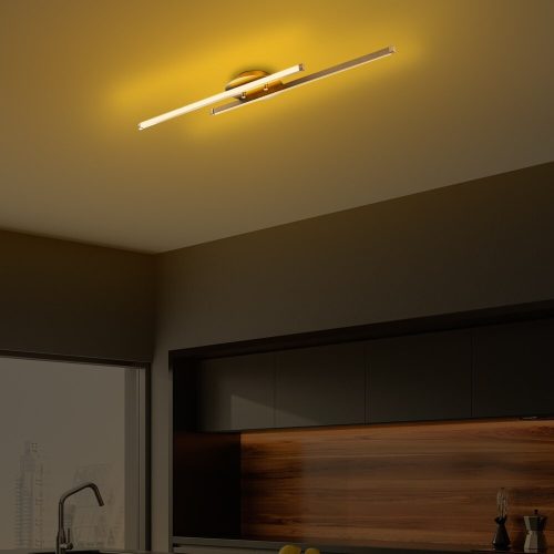 Elegáns arany csillár, fém test, 86 x 17 x 5 cm | Integrált LED 16W 3000K | Stílusos világítótestek modern lakberendezéshez, étkezőhöz és lakóterekhez | IP20 besorolású, tartós kivitel