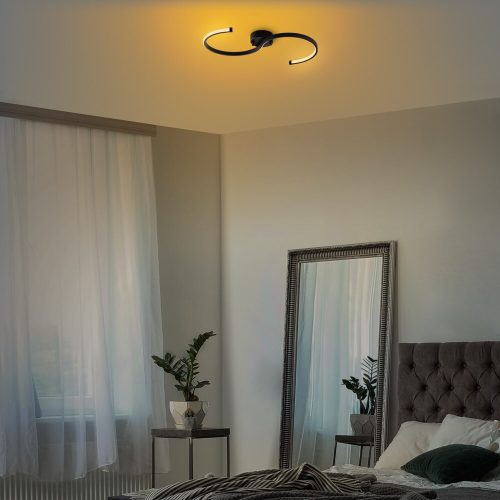 Elegáns fekete csillár, fém test, 25 cm szélesség x 51 cm magasság x 5 cm mélység | SMD LED 16W 3000K | Stílusos világítás a modern lakberendezéshez, IP20 besorolású, tökéletes nappaliba és étkezőbe