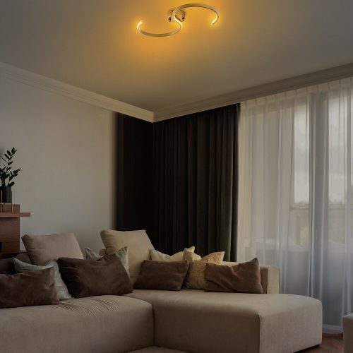 Elegáns arany csillár, fém test, 25 cm szélesség x 51 cm magasság x 5 cm mélység | SMD LED 16W 3000K | Stílusos világítótest a modern lakberendezéshez, IP20 besorolású, tökéletes nappaliba és étkezőbe