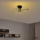 Elegáns fekete csillár, fém test, 61 x 22 x 61 cm | SMD LED 28W 3000K | Stílusos világítótest a modern lakberendezéshez | Tartós fém alaplap, IP20 besorolású, tökéletes nappaliba és étkezőbe