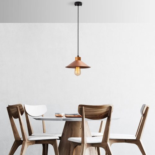 Ipari skandináv csillár, fekete fém test, 32 x 32 cm, magasság 78 cm, E27 aljzat Max. 40W, 90 cm Kábel | Stílusos világítás modern terekbe