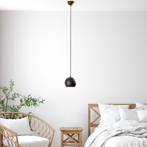 Ipari skandináv csillár, fekete fém test, 32 x 32 cm, magasság 78 cm, E27 aljzat Max. 40W, 90 cm Kábel | Stílusos világítás modern terekbe