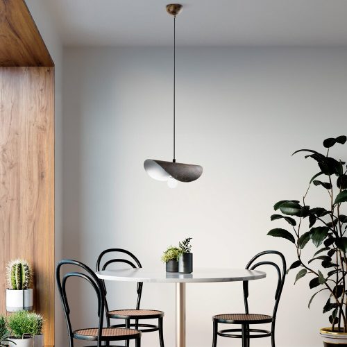 Ipari skandináv csillár, fekete fém test, 32 x 32 cm, magasság 78 cm, E27 aljzat Max. 40W, 90 cm Kábel | Stílusos világítás modern terekbe