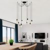 Ipari fekete csillár, 156 x 156 cm, állítható magasságú, 8 x E27 Max 40W | Fém ház, modern design, tökéletes otthoni és irodai dekorációhoz