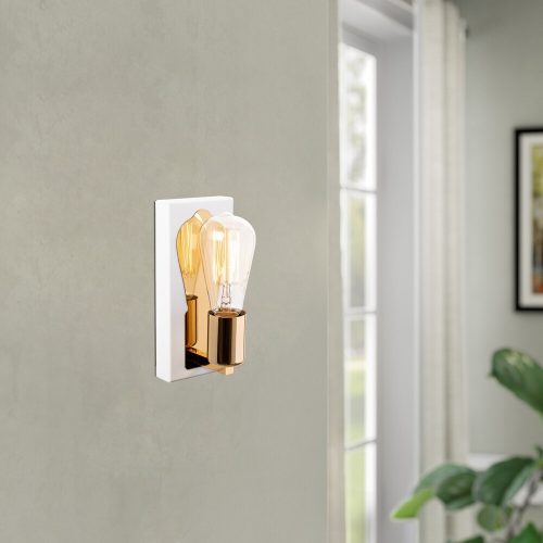 Elegáns fekete falilámpa, fém ház, 10 x 12 cm, magasság 100 cm, E14 Max 40W, IP20 | Elbűvölő szállodai stílusú világítás a modern terekhez