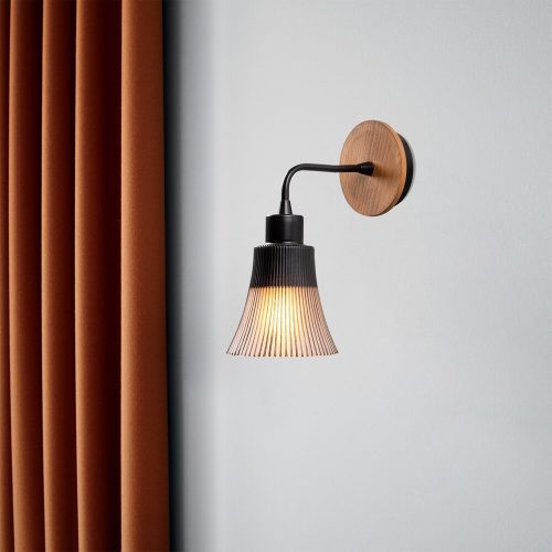 Elegáns fekete falilámpa, fém ház, 10 x 12 cm, magasság 100 cm, E14 Max 40W, IP20 | Elbűvölő szállodai stílusú világítás a modern terekhez