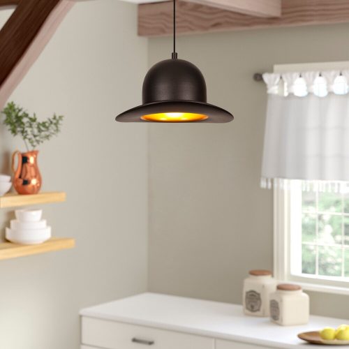 Modern fekete csillár, 28 cm átmérő, 113 cm magasság | Fém ház, E27 aljzat, 40W Max | Stílusos ipari és skandináv dizájn otthoni dekorációhoz