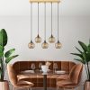 Elegáns arany csillár, fém test, állítható magasság 39-119 cm, 100 x 17 cm | 5 x E27 aljzat, IP20 | Tökéletes modern lakóterekbe és étkezőkbe