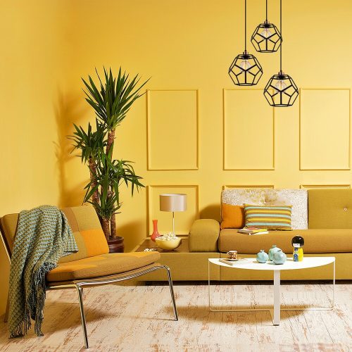 Modern ipari csillár, fekete és bronz, 50 cm átmérőjű, állítható magasságú, 3 x E27 Max 40W | Stílusos világítás otthoni és irodai helyiségekbe