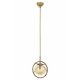 Elegáns vintage csillár, fém test üvegsapkával, 100 cm magasság, 22 cm átmérő, E14 foglalat, réz kivitel | Modern Glam és skandináv design