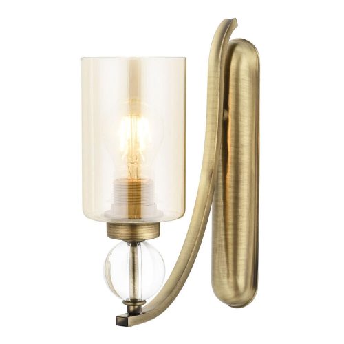 Elegáns fali lámpa fém házzal és üvegkupakkal, régies réz, 32 cm hosszú | E27 aljzat, IP20, 220-240V | Tökéletes modern és Glam terekbe