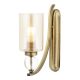 Elegáns fali lámpa fém házzal és üvegkupakkal, régies réz, 32 cm hosszú | E27 aljzat, IP20, 220-240V | Tökéletes modern és Glam terekbe