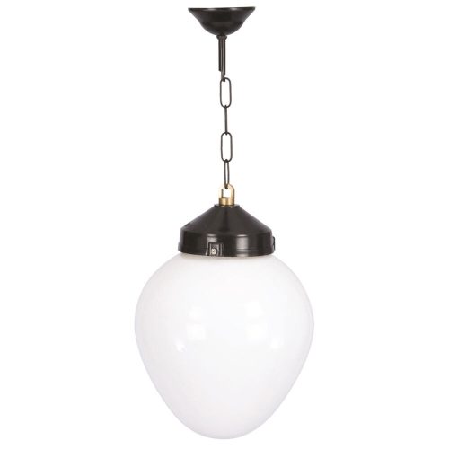 Elegáns kültéri csillár, fekete-fehér, 50 cm hosszú, 25 cm átmérőjű | ABS ház, akril sapka, E27 Max 40W, IP65 | Tökéletes hagyományos és ipari terekbe