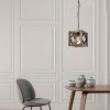 Elegáns állítható csillár, 100% gyertyán és fém, 20-50 cm magas, E27 foglalat, dió és fekete | Modern rusztikus dizájn otthoni dekorációhoz
