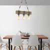 Nosztalgikus rusztikus csillár, 70 cm magas, dió és fekete, állítható E27 aljzat (max. 40 W) | 100% FENYŐFA és fémváz | Elegáns otthoni világítás