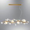 Elegáns arany-fehér csillár, fém test opálüveg sapkával, 115 x 32 x 12 cm | 4 x 5W G9 aljzatok | Tökéletes modern lakóterekbe