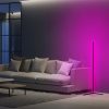 Modern lila állólámpa, 120 cm magas, alumínium ház, 600 lumen, 12 W, elektrosztatikus bevonat, C típusú foglalat, tökéletes otthoni és irodai dekorációhoz