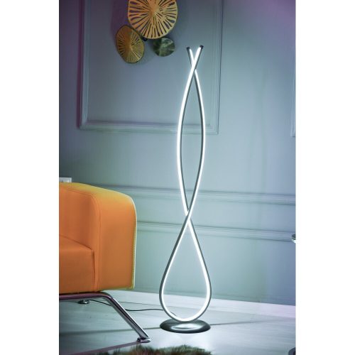 Elegáns fehér állólámpa, 125 cm magas, 100% alumínium és vas alap, A+ energia besorolás, 20 000+ óra élettartam, tökéletes modern lakóterekhez