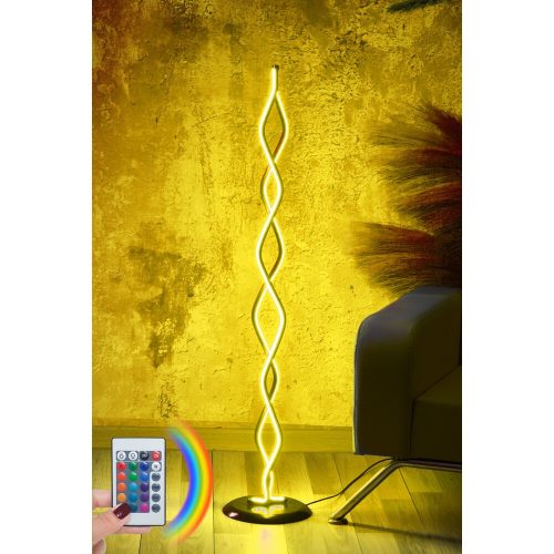 Modern absztrakt állólámpa, 120 cm magas, 100% alumínium, távirányító, 16 szín és 4 mód, A+ energia besorolás, 25 x 25 cm, stílusos és funkcionális világítás