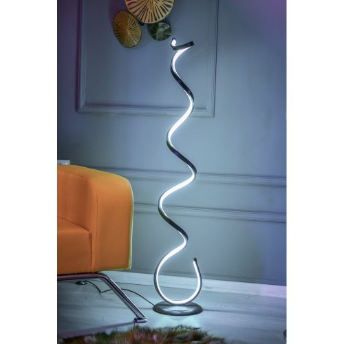 Elegáns fehér állólámpa, 125 cm magas, 100% alumínium és vas alap, A+ energia besorolás, 20 000+ óra élettartam, tökéletes modern lakóterekhez