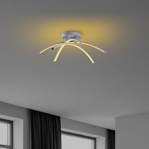Elegáns szürke csillár, fém test, 57 cm szélesség, 20 cm magasság | SMD LED 28W 3000K | Stílusos világítás a modern lakberendezéshez és hangulathoz