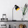 Stílusos fekete-arany asztali lámpa, fém ház, 60 cm magasság | E14 aljzat, max. 40W, IP20 | Modern ipari design otthoni és irodai dekorációhoz