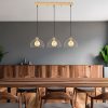 Elegáns fényes arany csillár, fém test, állítható magasságú, 101 x 28 x 126 cm | 3 x E27 Max 40W | Modern Glam Design otthoni és irodai használatra