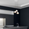 Elegáns fehér és arany csillár, 35 x 35 x 110 cm | Fém test, állítható magasságú, 3 x E27 aljzat | Modern skandináv design otthonra és irodára