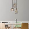 Elegáns réz csillár, állítható magasság 52 x 41 x 49-129 cm, fém test és talp, 3 x E27 aljzat, antik felület, tökéletes modern terekbe