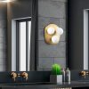Modern arany fali lámpa, fém ház, üvegkupakkal, 37 x 44 x 45 cm | 3 x E14 aljzat, max 40W | Elegáns skandináv dizájn otthonra és szállodára