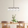 Modern ipari csillár, fekete-arany, állítható magasságú 70 x 15 x 43-87 cm | Fém ház, üvegkupak, 4 x E14 foglalat | Stílusos skandináv dizájn