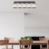 Modern skandináv csillár, fekete-fehér, 84 x 20 x 21 cm | Fém ház, szövet sapka, 5 x E27 foglalat | Elegáns világítás otthoni és irodai használatra