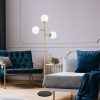 Elegáns állólámpa, fényes arany, 163 cm magasság | Fém test és talp, üvegkupak, IP20 | Modern skandináv dizájn az elbűvölő otthon- és szállodadekorációhoz