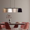 Elegáns skandináv csillár, fém test, fekete-arany, 148 x 25 cm | Állítható magasság 48-125 cm | 4 db E27 aljzat, stílusos világítás modern terekbe