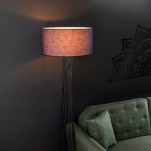Stílusos állólámpa fém házzal, antracit színű, 50 cm szélesség x 175 cm magasság | E27 Aljzat, 40W Max, 200 cm Kábel, Be/Ki kapcsoló | Modern világítás otthoni és irodai használatra