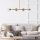 Elegáns vintage csillár, fém test és üveg sapka, állítható magasság 110 x 40 x 35-66 cm, 6 x E14 foglalat, réz kivitel | Modern Glam Design otthonra