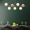 Elegáns vintage csillár, állítható magasság 113 x 40 x 46-85 cm, 7 x E14 aljzat, réz fém ház, tökéletes a modern Glam és skandináv dekorációhoz