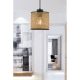 Elegáns bézs csillár fém testtel, 50 cm magas, CE tanúsítvánnyal, E27 foglalattal (max. 60 W), stílusos pamut sapkával (15x15x14 cm) modern terekhez