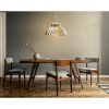 Elegáns fehér koronacsillár, állítható magasság 55 cm, 39 cm átmérő, E27 foglalat, MDF ház | Skandináv design modern terekhez