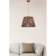 Skandináv csillár fa testtel, antik bevonattal, 70 cm magas, E27 foglalattal, bambusz utánzattal (30x30 cm) | CE minősítésű, elegáns világítás