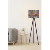 Stílusos etnikai állólámpa, 145 cm magas, MDF ház, polipropilén sapka (25 cm), E27 foglalat, CE minősítés | Tökéletes Southwestern és Mandala dekorációhoz