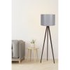 Skandináv állólámpa, szürke és dió, 145 cm Magasság | MDF ház, E27 aljzat, 40W Max | Stílusos kialakítás 200 cm-es kábellel és be-/kikapcsolóval | CE tanúsítvánnyal rendelkezik
