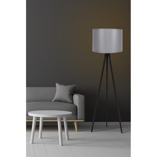 Skandináv állólámpa, fekete és szürke, 145 cm Magasság | MDF ház, polipropilén kupak, E27 aljzat, 200 cm kábel | Stílusos világítás modern terekbe