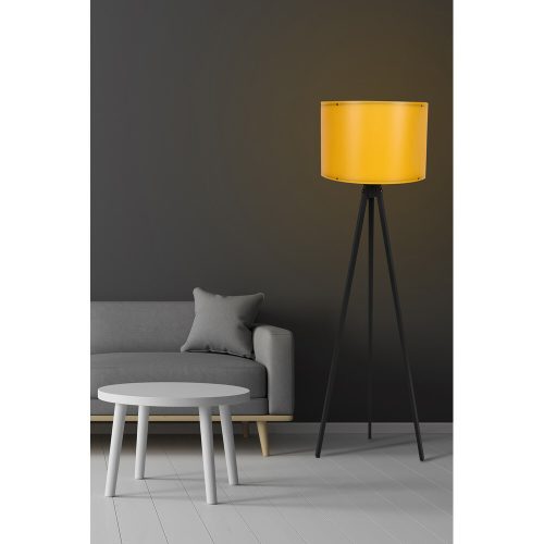 Skandináv állólámpa, sárga és fekete, 145 cm Magasság | MDF ház, E27 aljzat, 40W Max | Stílusos kialakítás be-/kikapcsolóval, tökéletes modern terekbe