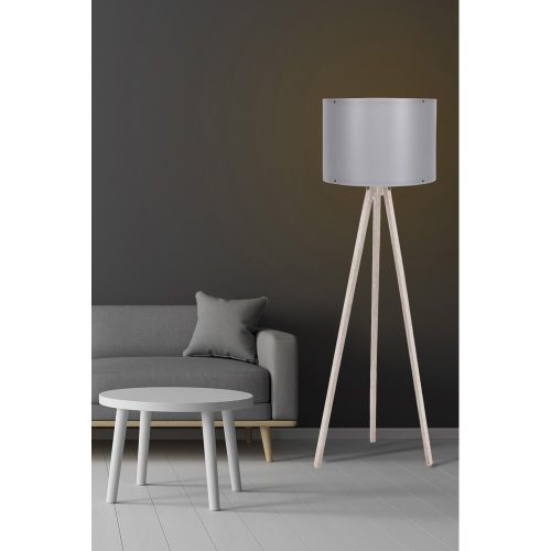 Skandináv állólámpa, krém és szürke, 145 cm Magasság | MDF ház, E27 aljzat, 40W Max | Stílusos kialakítás be-/kikapcsolóval, tökéletes modern terekbe