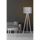 Skandináv állólámpa, krém és szürke, 145 cm Magasság | MDF ház, E27 aljzat, 40W Max | Stílusos kialakítás be-/kikapcsolóval, tökéletes modern terekbe