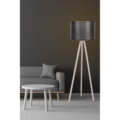 Skandináv állólámpa, fekete-krém, 145 cm magasság | MDF ház, E27 aljzat, 200 cm-es kábel, stílusos kivitel modern lakóterekhez | CE tanúsítvánnyal rendelkezik