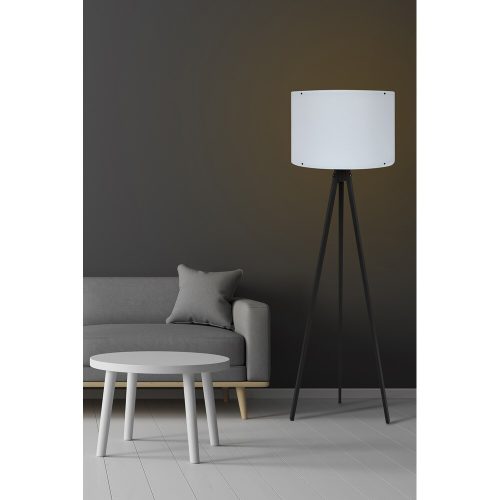 Skandináv állólámpa, fekete-fehér, 145 cm Magasság | MDF ház, polipropilén kupak, E27 aljzat, 200 cm kábel | Stílusos és funkcionális világítás modern terekbe