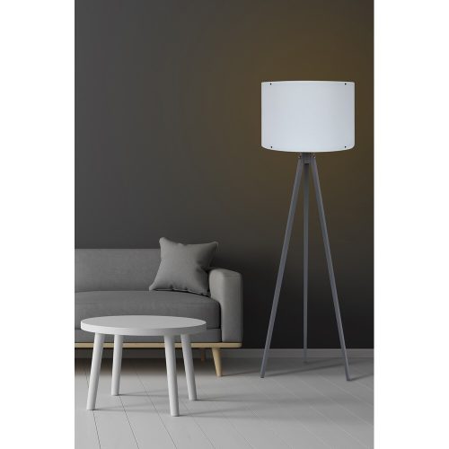 Skandináv állólámpa, fehér és szürke, 145 cm Magasság | MDF ház, E27 aljzat, 40W Max | Stílusos kialakítás be-/kikapcsolóval, tökéletes modern terekbe
